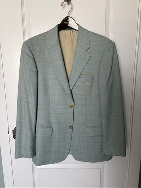 Hugo Boss Light Blue Plaid Men's Sportcoat Blazer
